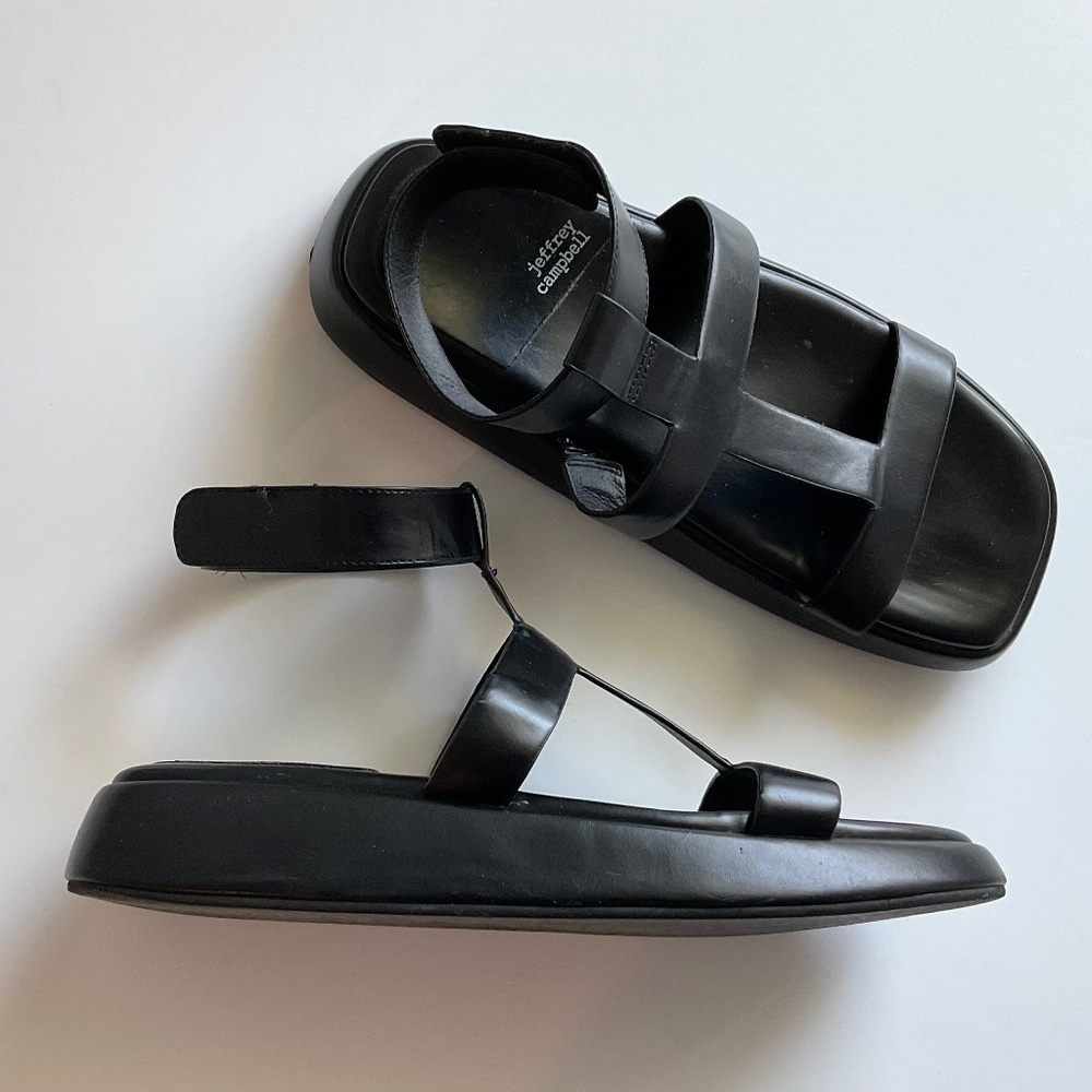 JEFFREY CAMPBELL Bolo Platform Black Sandal Size 9